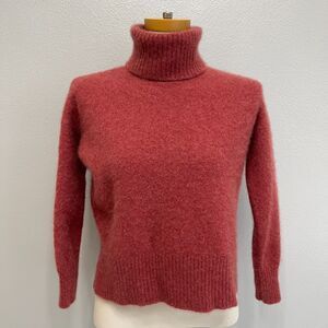 T. Tahari Turtleneck Sweater Medium‎ Faded Red 100% Cashmere